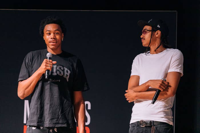 Scottie Barnes and Dalano Banton check out NBA Films for Fans at TIFF