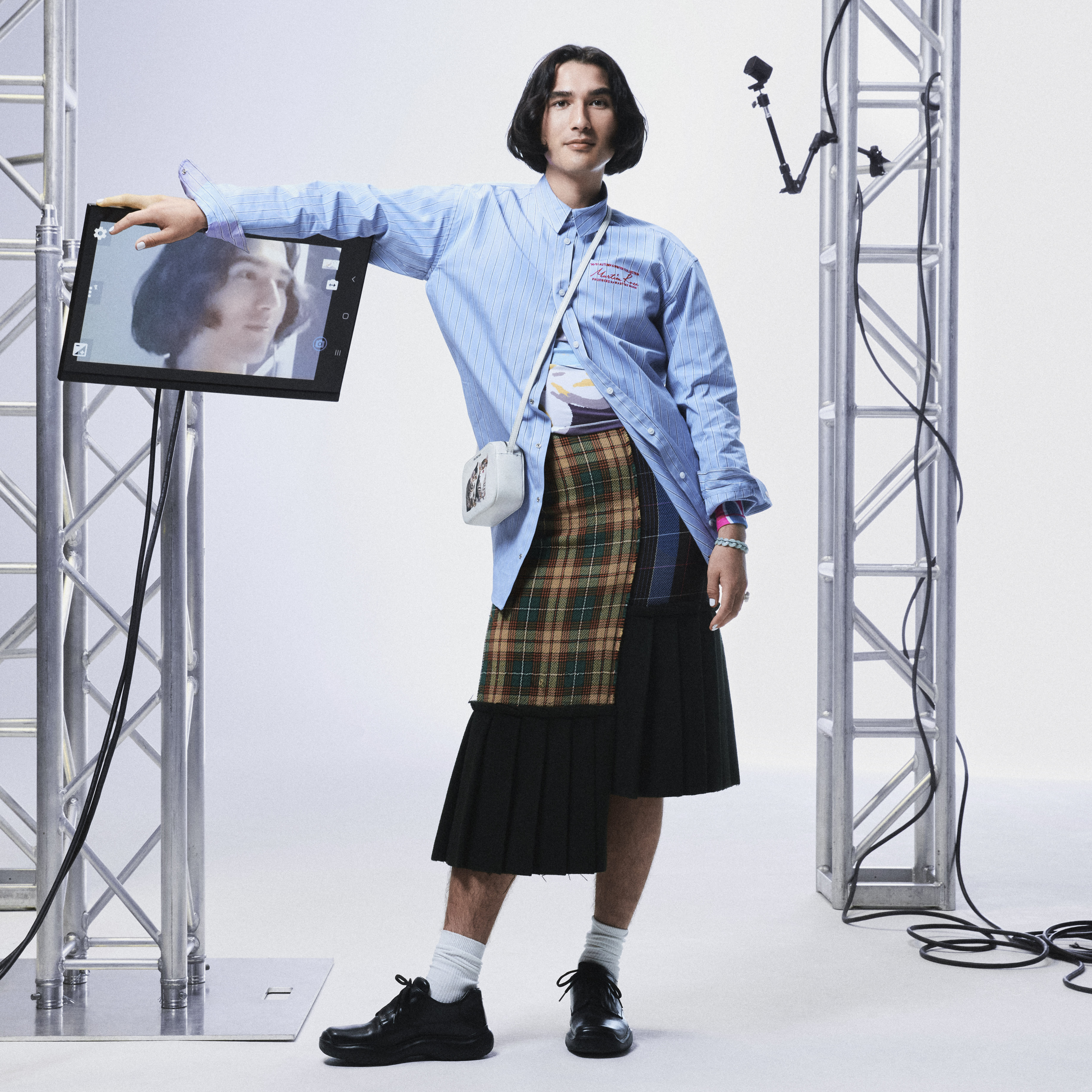 A model is seen in a new Grailed campaign