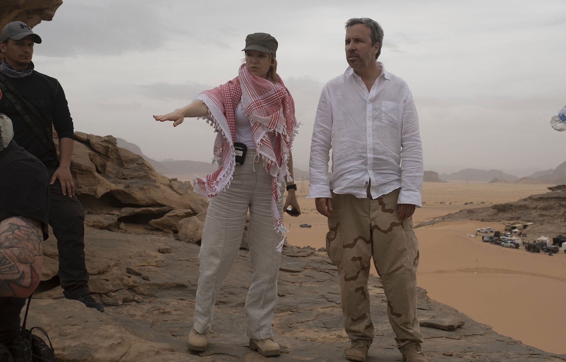 TANYA LAPOINTE and Director DENIS VILLENEUVE on the set of Dune