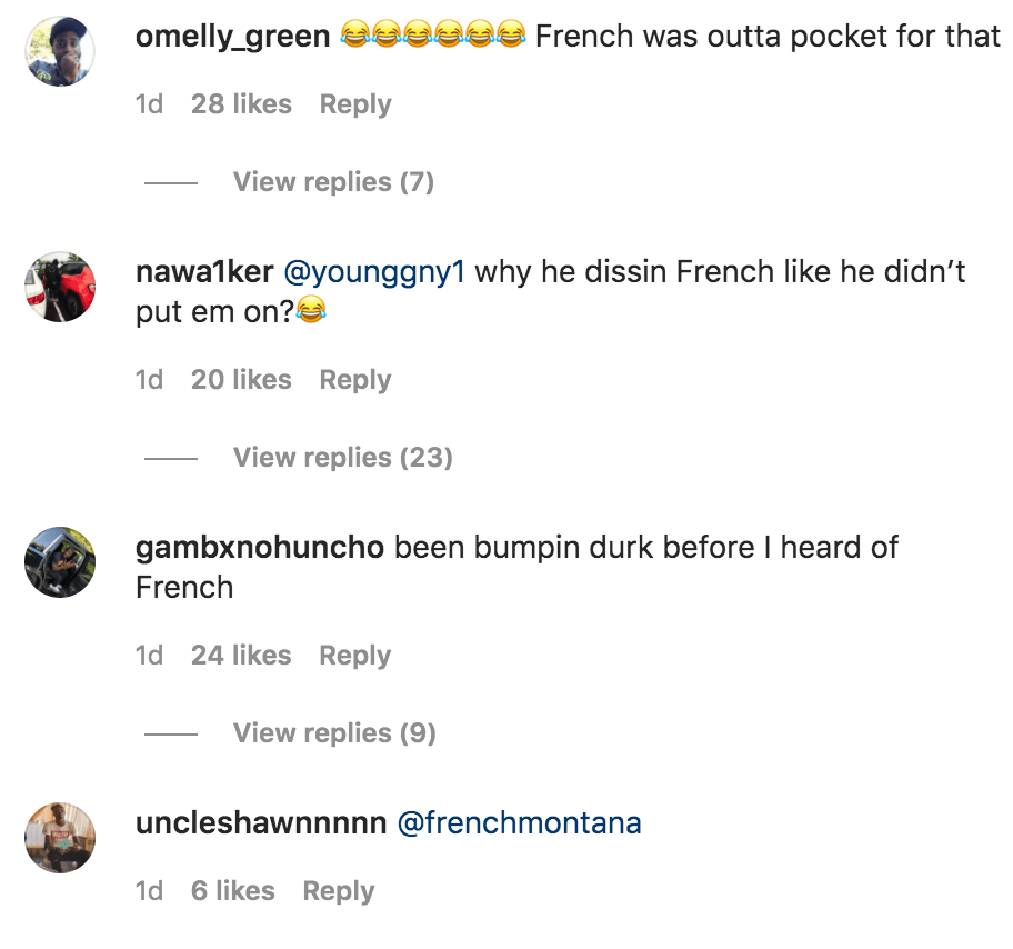 Instagram comments are shown.