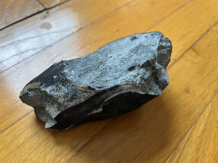 apparent meteorite seen on floor of home