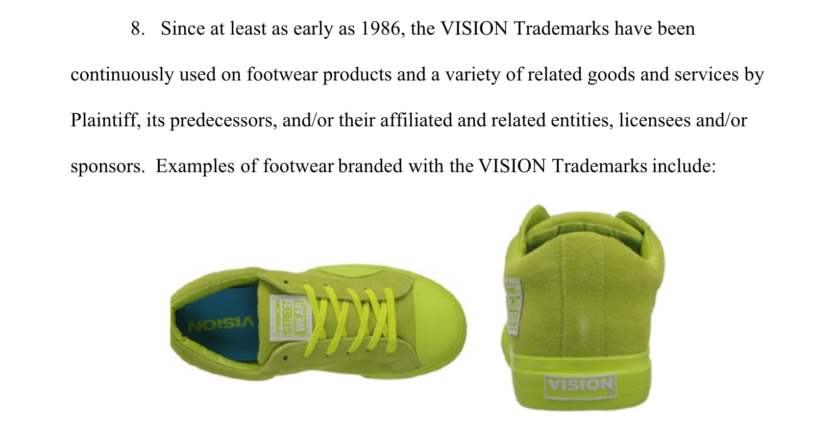Vision Streetwear New Balance Lawsuit