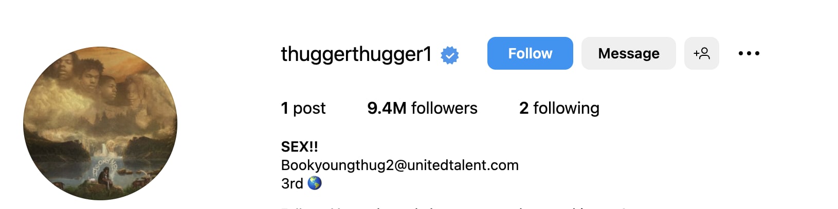 screenshot showing Young Thug&#x27;s Instagram bio