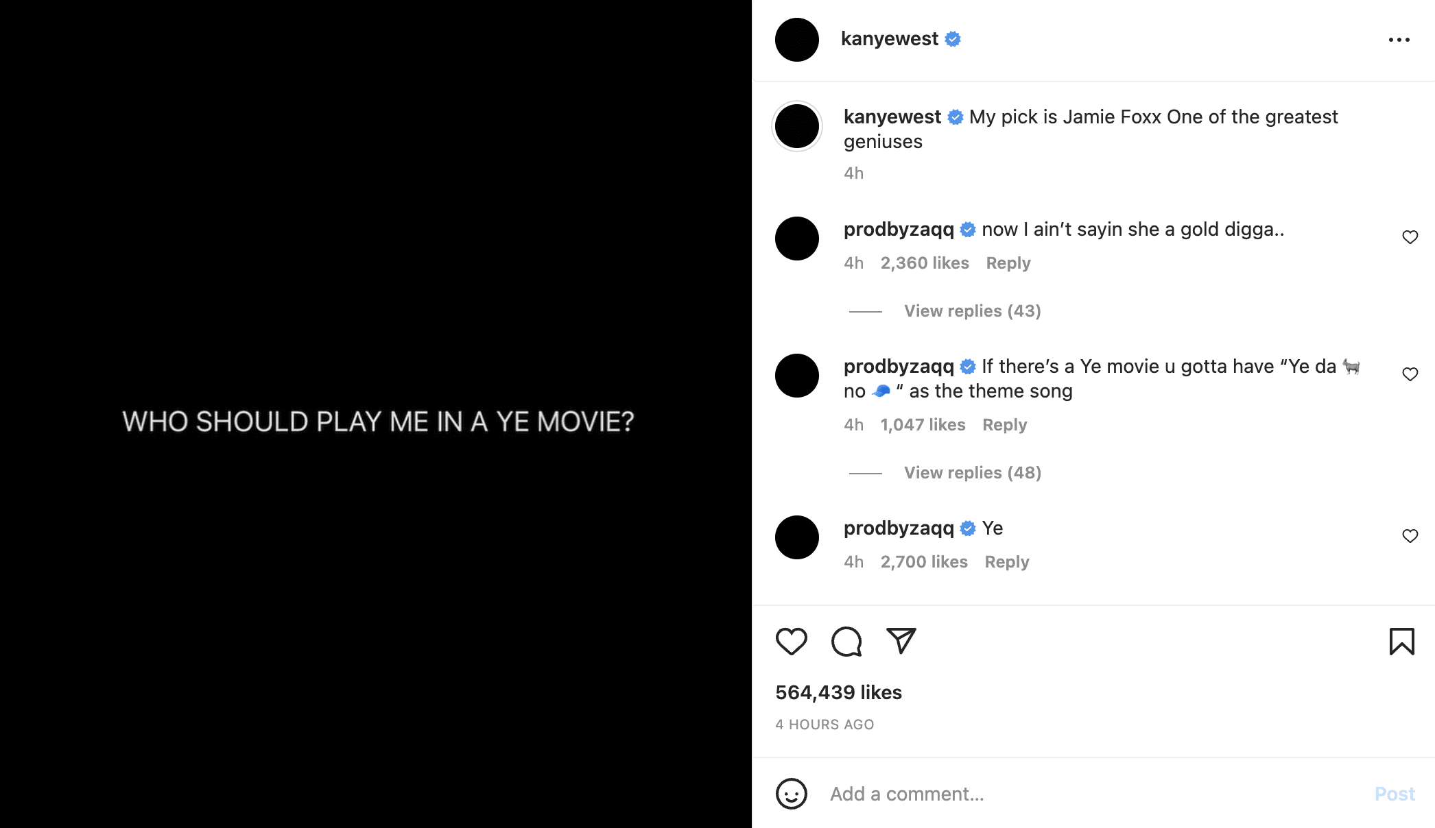 kanye west asks who should play him in a movie