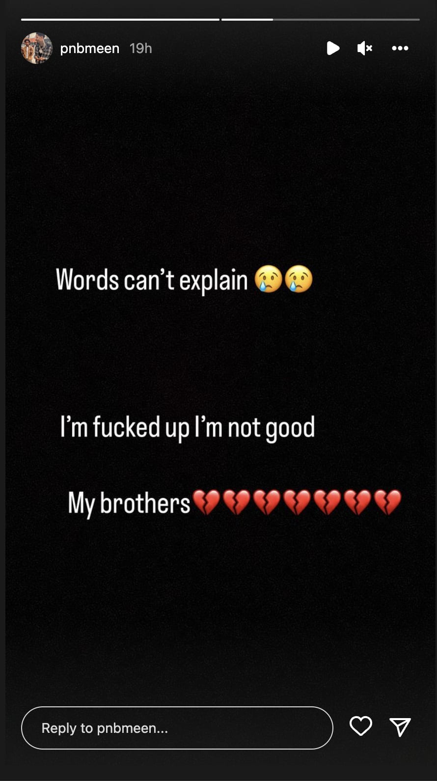 PnB Meen&#x27;s IG Stories post about brother