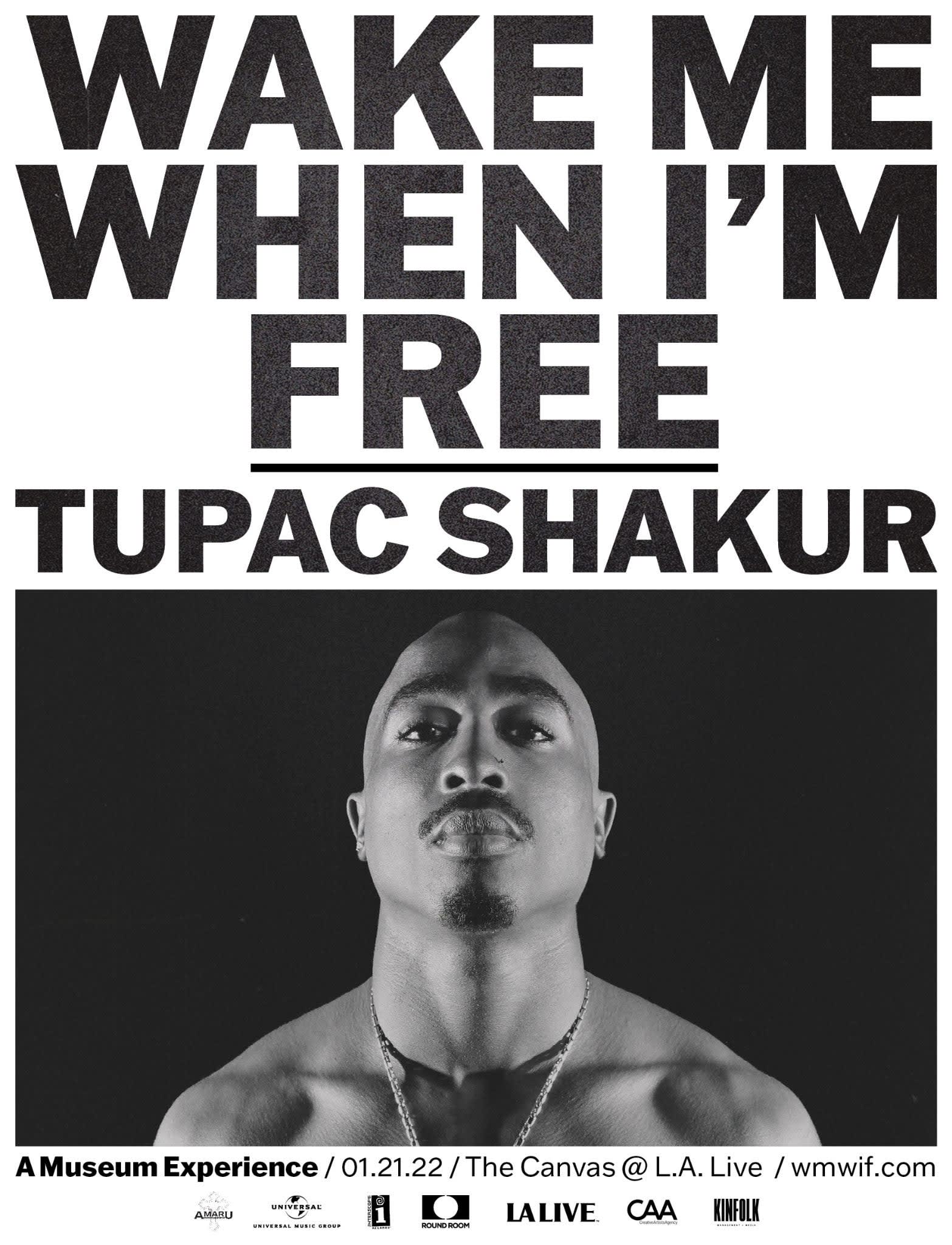 Poster for 2Pac&#x27;s &#x27;Wake Me When I&#x27;m Free&#x27;