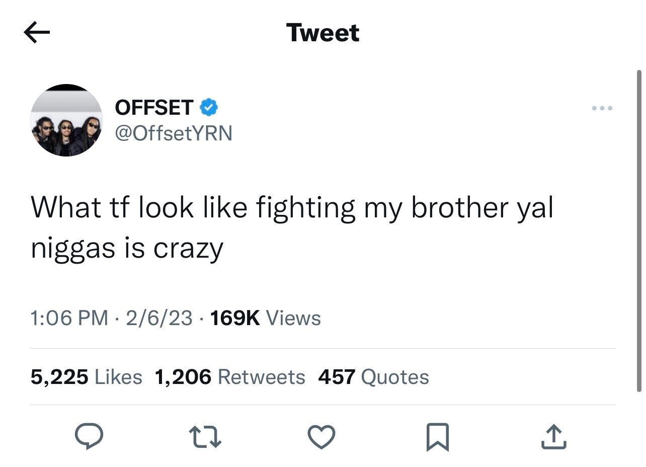 Offset responds to reports he fought with Quavo at the Grammys