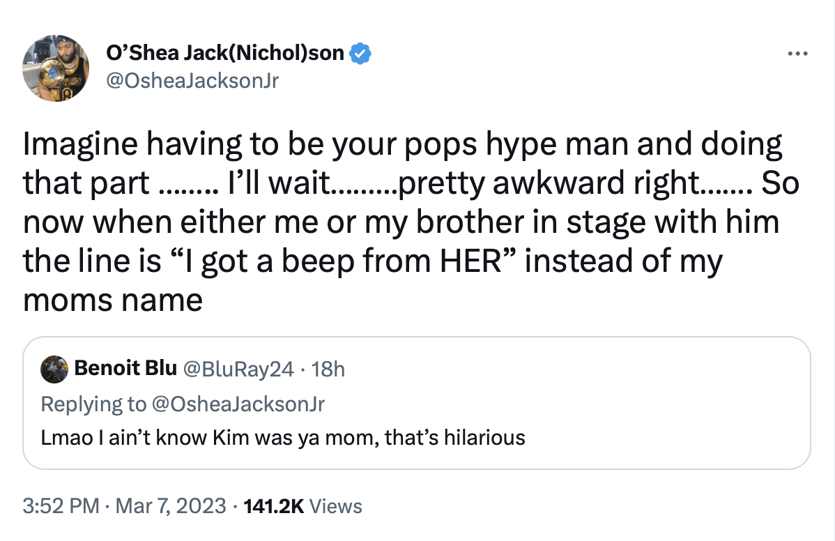 A tweet from O&#x27;Shea Jackson addressing Logic