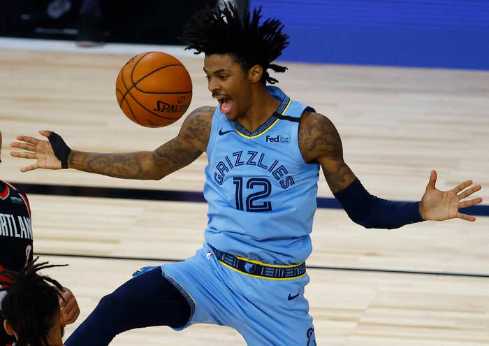 Ja Morant Grizzlies Blazers Bubble 2020