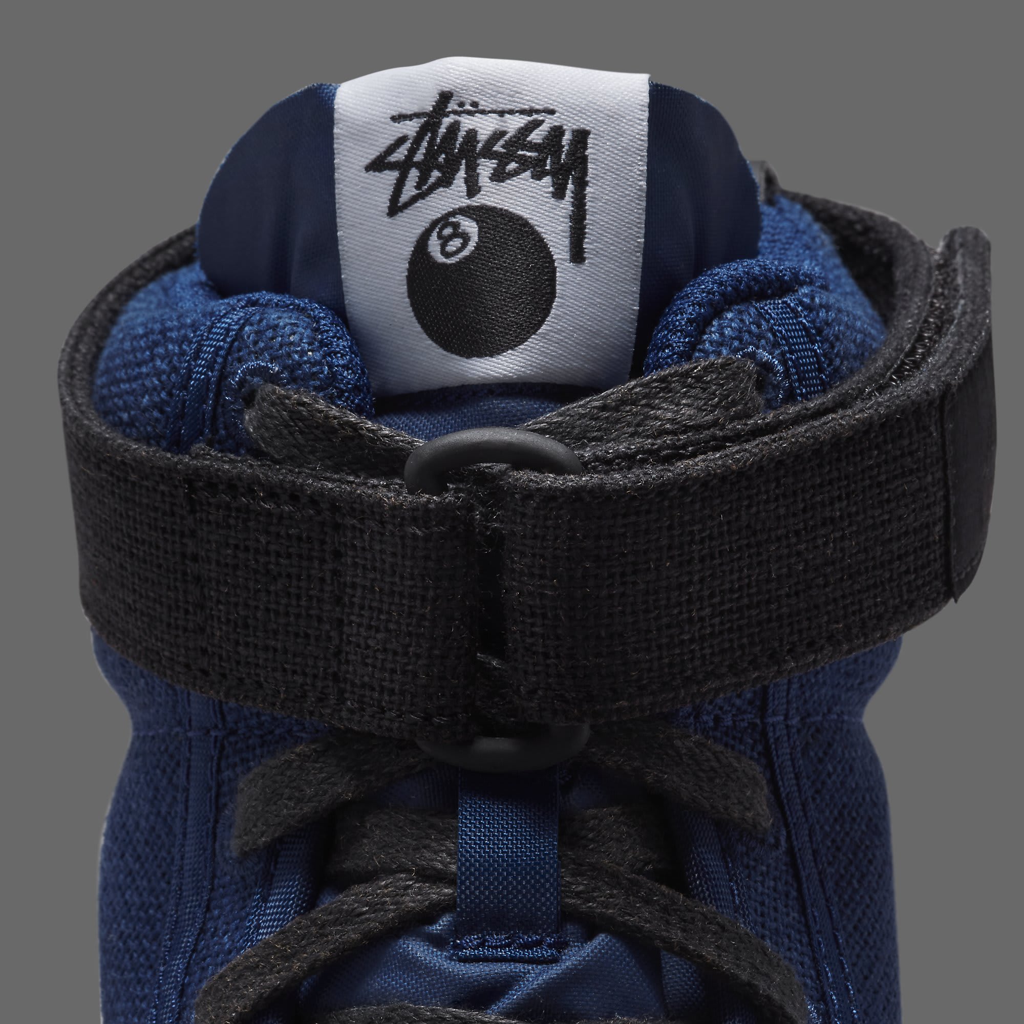 Stussy x Nike Vandal High &#x27;Deep Royal Blue&#x27; DX5425 400 Tongue