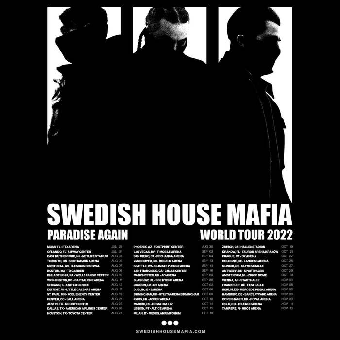 Swedish House Mafia 2022 tour dates