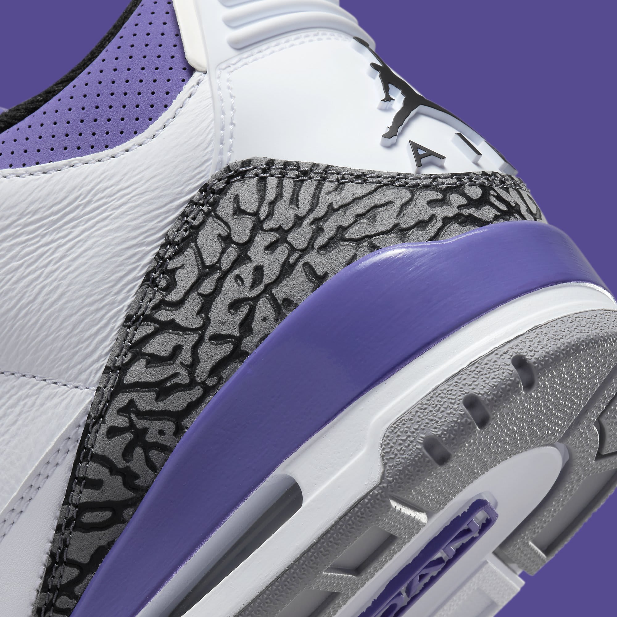 Air Jordan 3 Retro &#x27;Dark Iris&#x27; CT8532 105 Heel