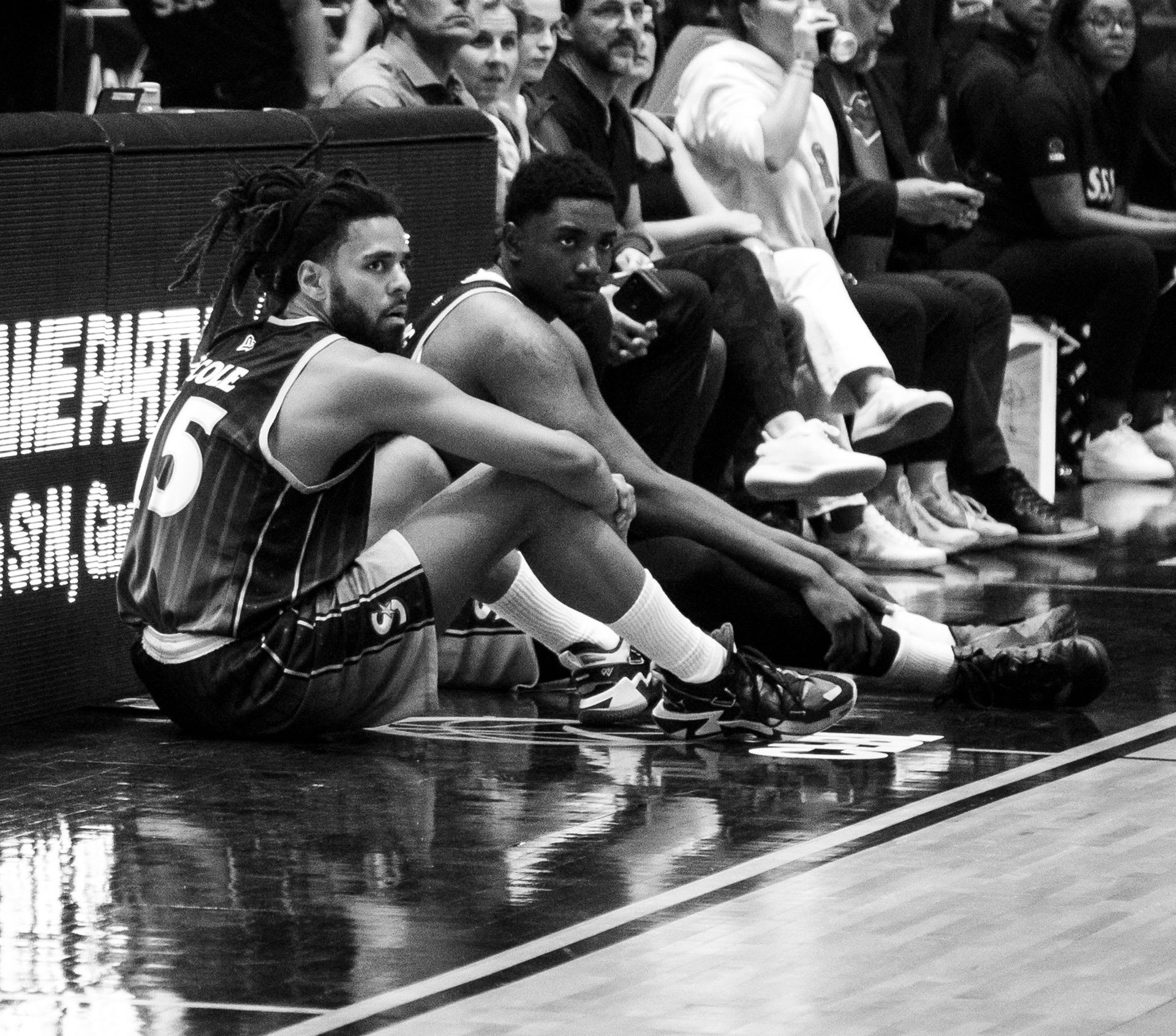 J Cole at the Scarborough Shooting Stars game