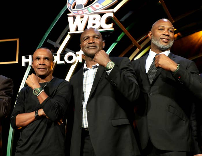 Sugar Ray Leonard Evander Holyfield Lennox Lewis Hublot WBC 2019 Getty