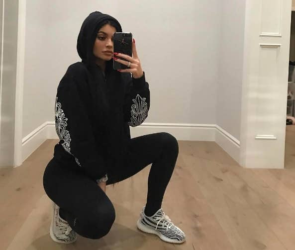 Kylie Jenner wearing Yeezys