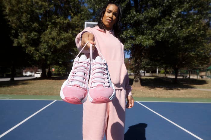 Ty Young Reebok Question Mid &#x27;Pink Toe&#x27;