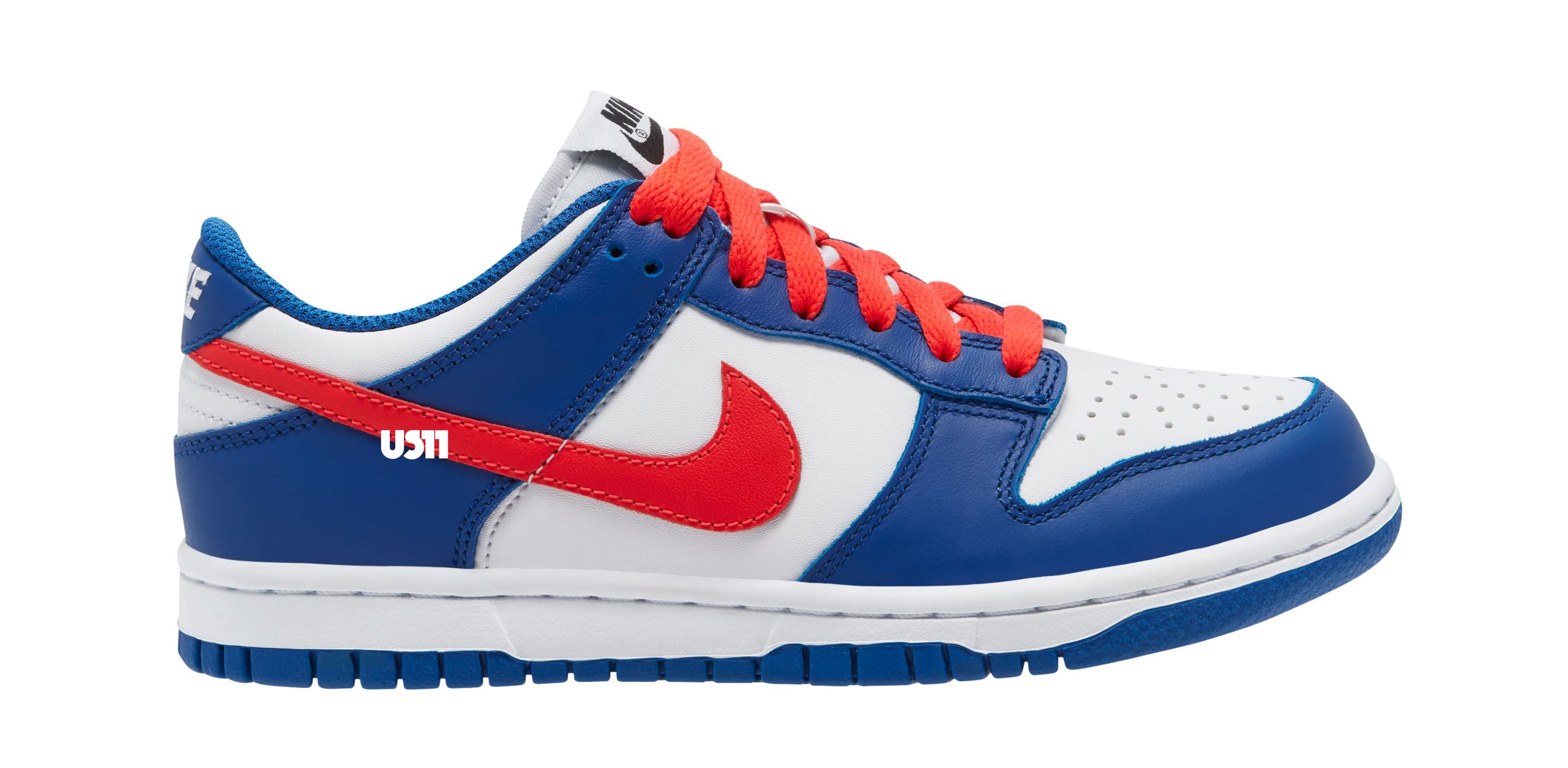 Nike Dunk Low GS White/Blue/Red Lateral
