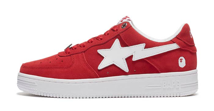 Bape Sta Suede &#x27;Red&#x27; Lateral