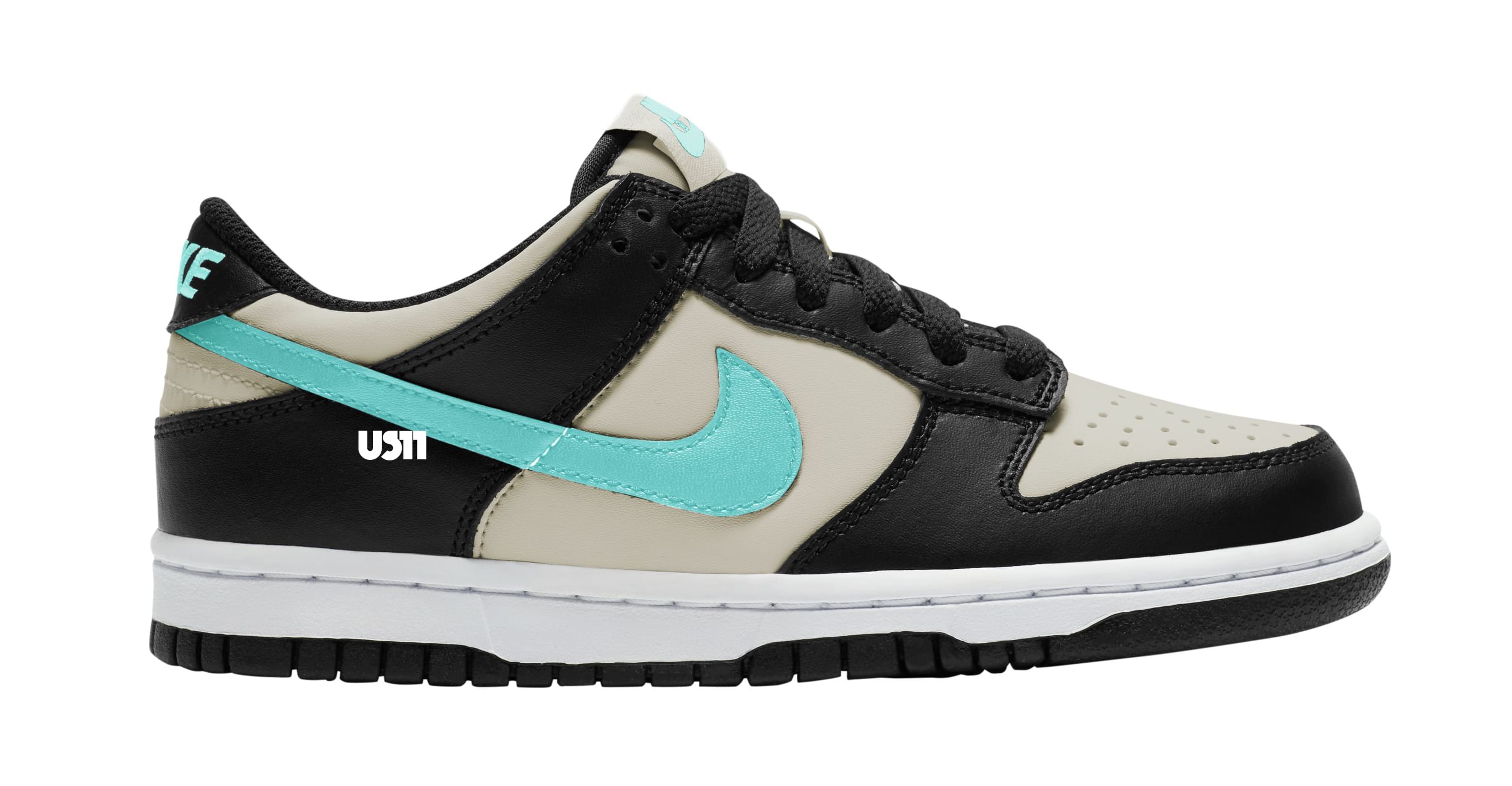 Nike Dunk Low GS Tan/Black/Teal Lateral
