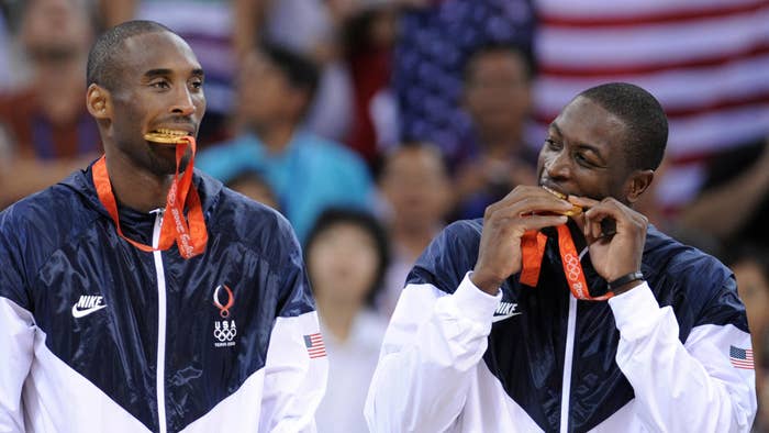 Dwyane Wade and Kobe Bryant as the Olympics