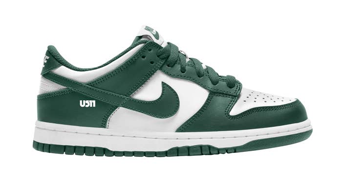 Nike Dunk Low GS White/Green Lateral