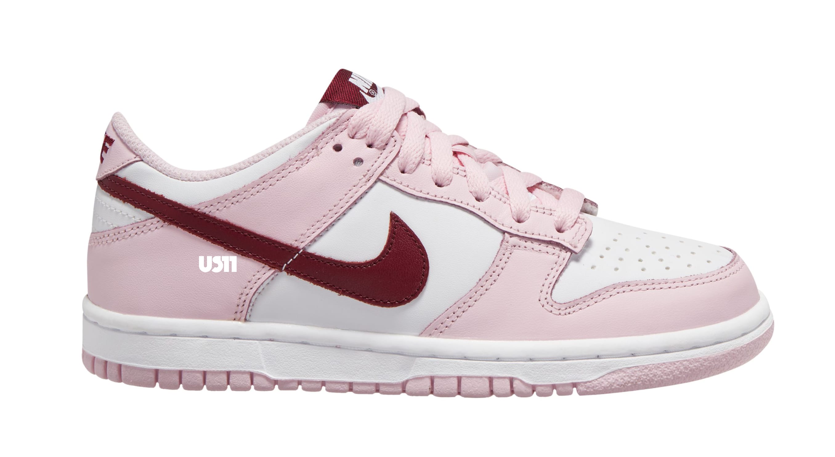 Nike Dunk Low GS White/Pink/Red Lateral