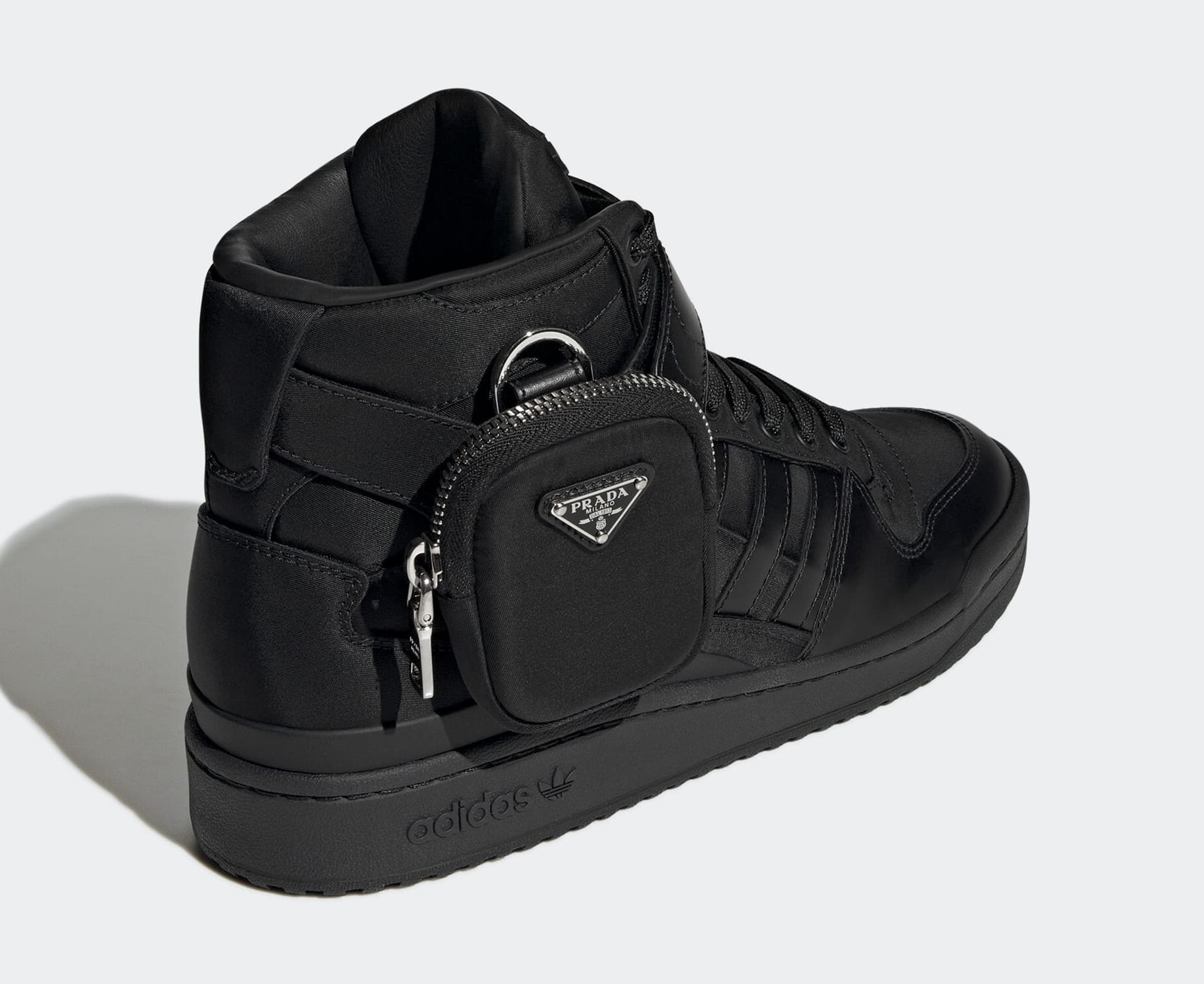 Prada x Adidas Forum High &#x27;Black&#x27; GY7040 Heel