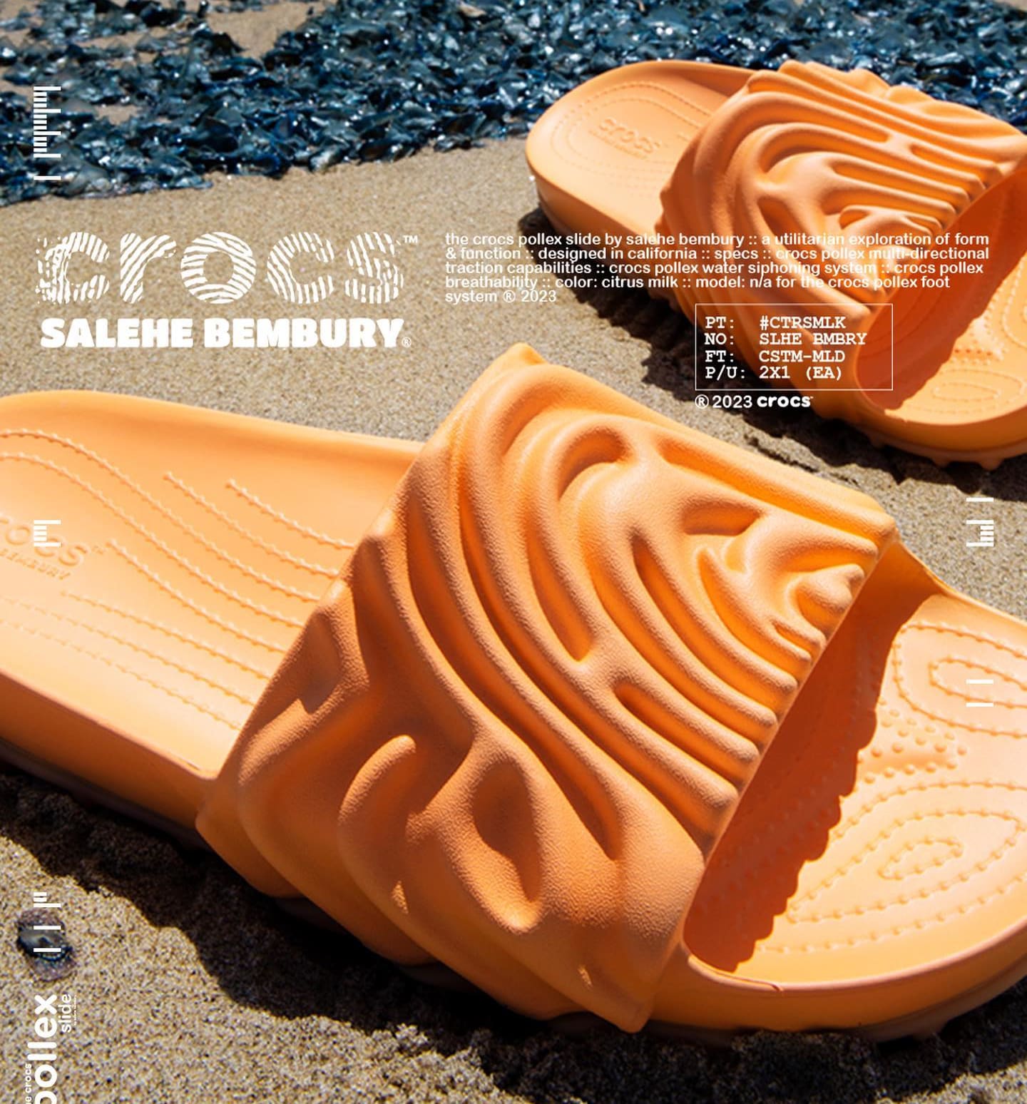 Salehe Bembury x Crocs Pollex Slide &#x27;Citrus Milk&#x27;
