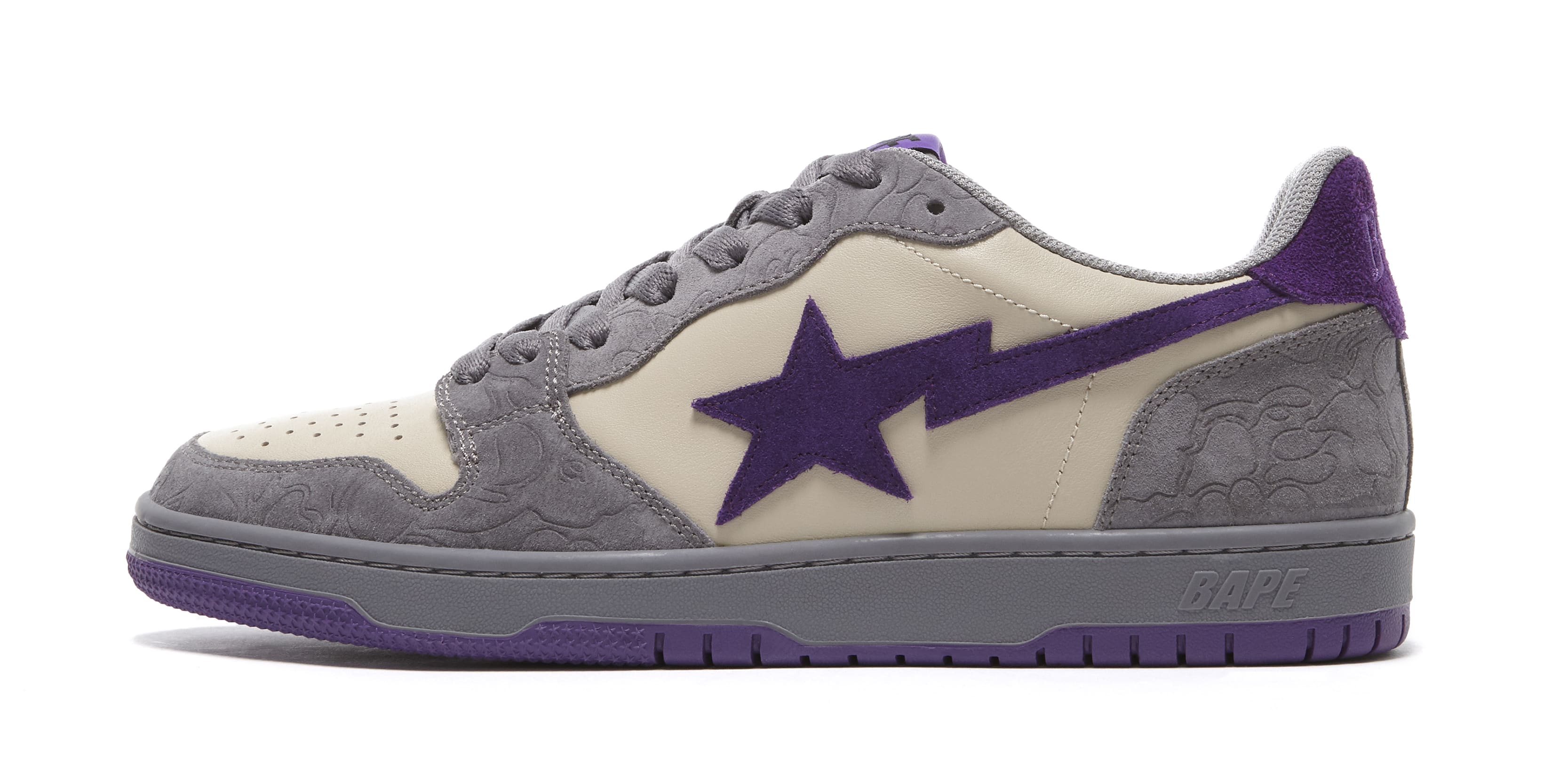 Bape Court Sta Mist Grey and Royal Purple Lateral