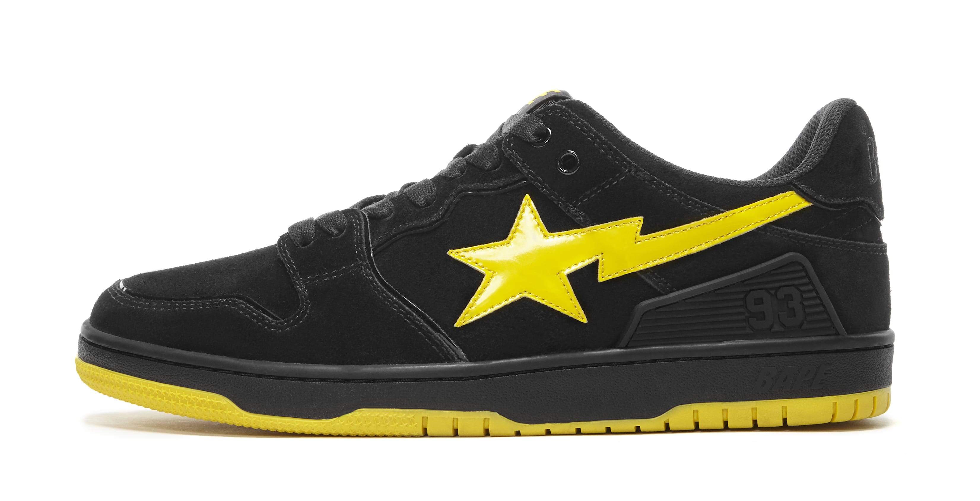 Bape Sk8 Sta Black and Electric Yellow Lateral