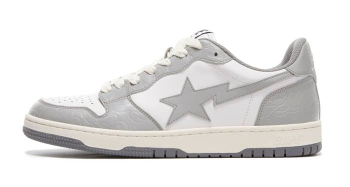 Bape Court Sta Light Grey and Cream Lateral