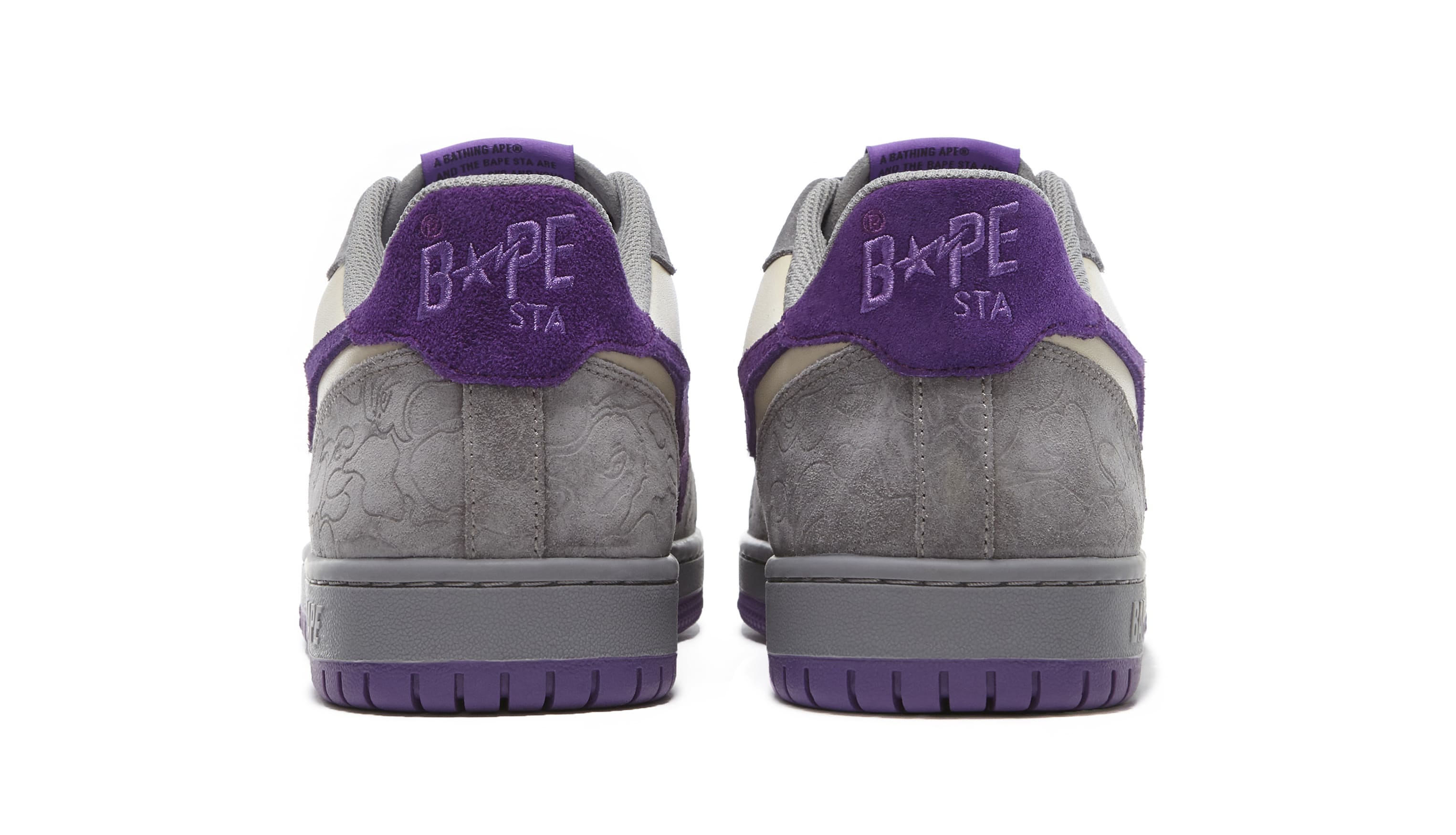 Bape Court Sta Mist Grey and Royal Purple Heel