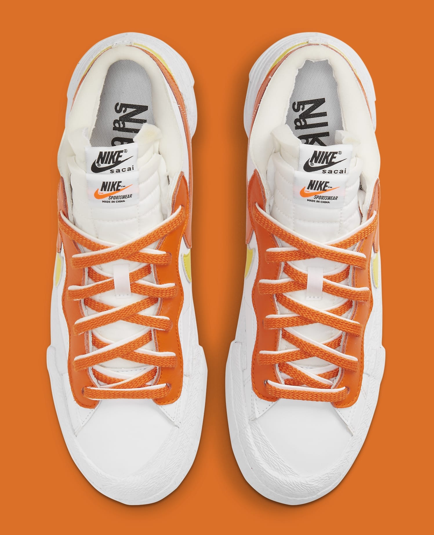Sacai x Nike Blazer Low &#x27;Magma Orange&#x27; DD1877-100 Top