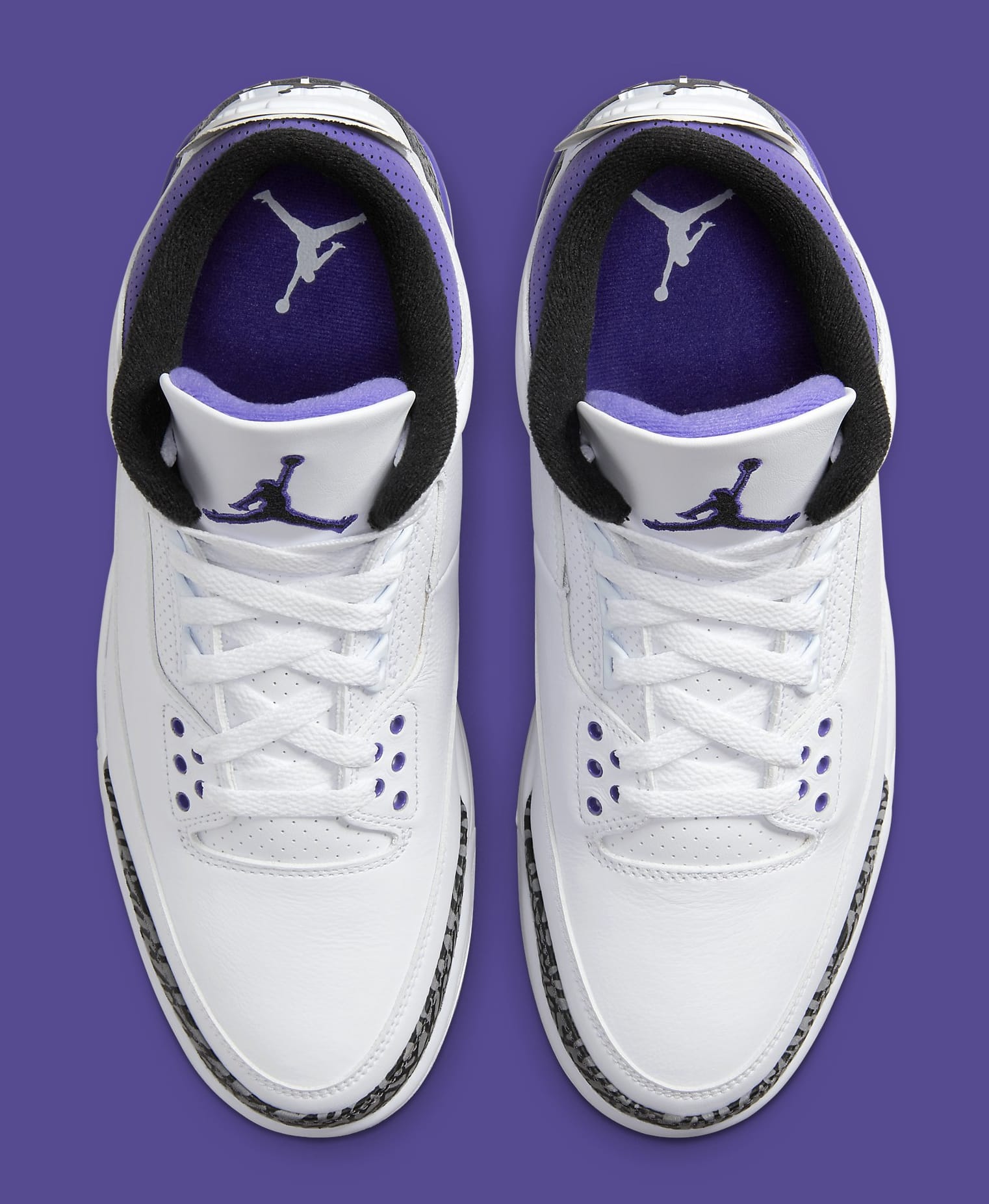 Purple and white store jordans release date