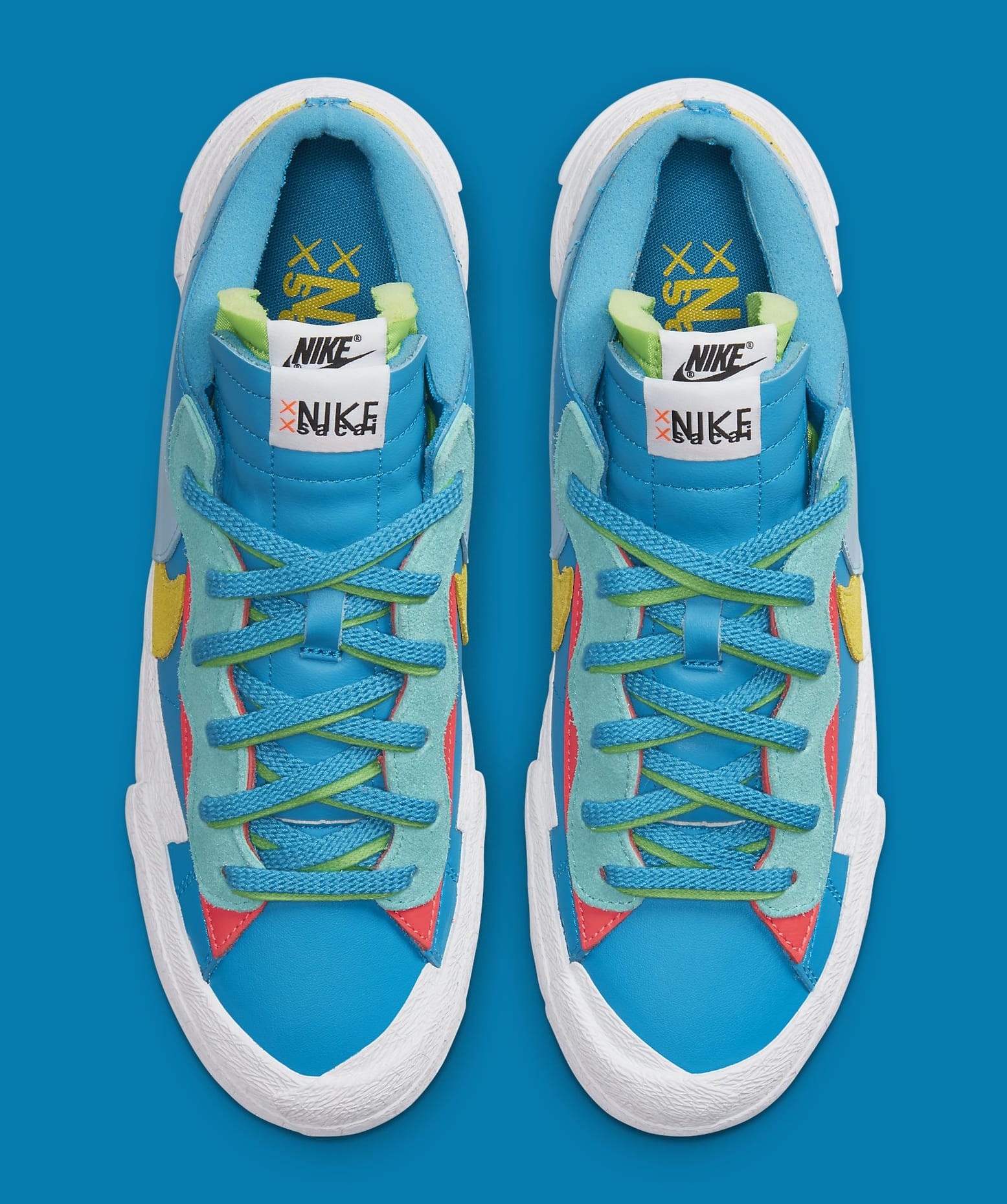 Kaws x Sacai x Nike Blazer Low &#x27;Blue&#x27; DM7901 400 (Top)