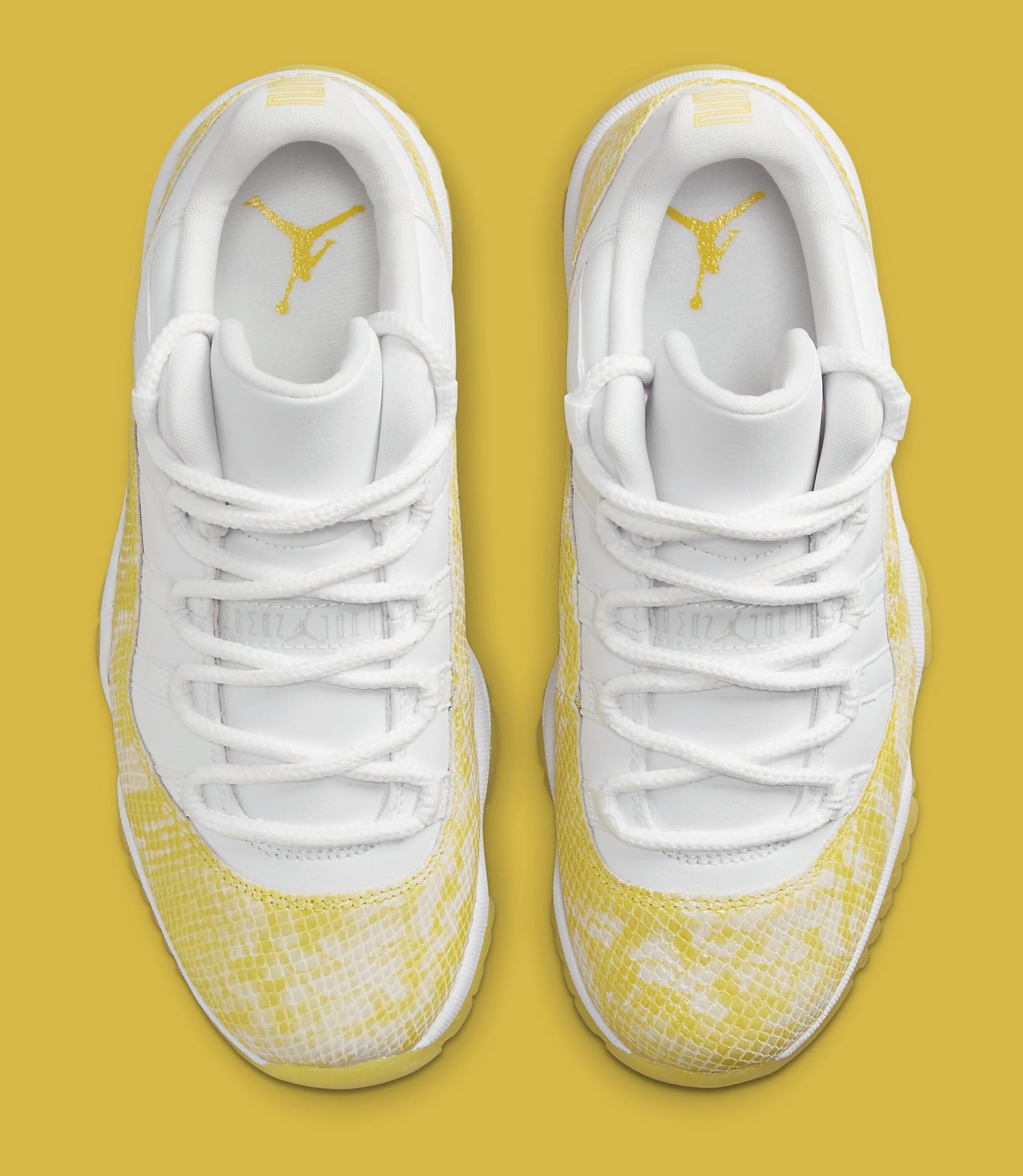 Air Jordan 11 Low Women&#x27;s &#x27;Yellow Snakeskin&#x27; AH7860 107 Top