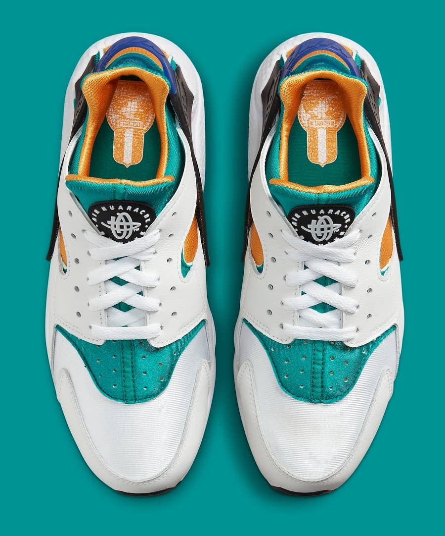 Nike-air-huarache-og-white-turquoise-gold clearance