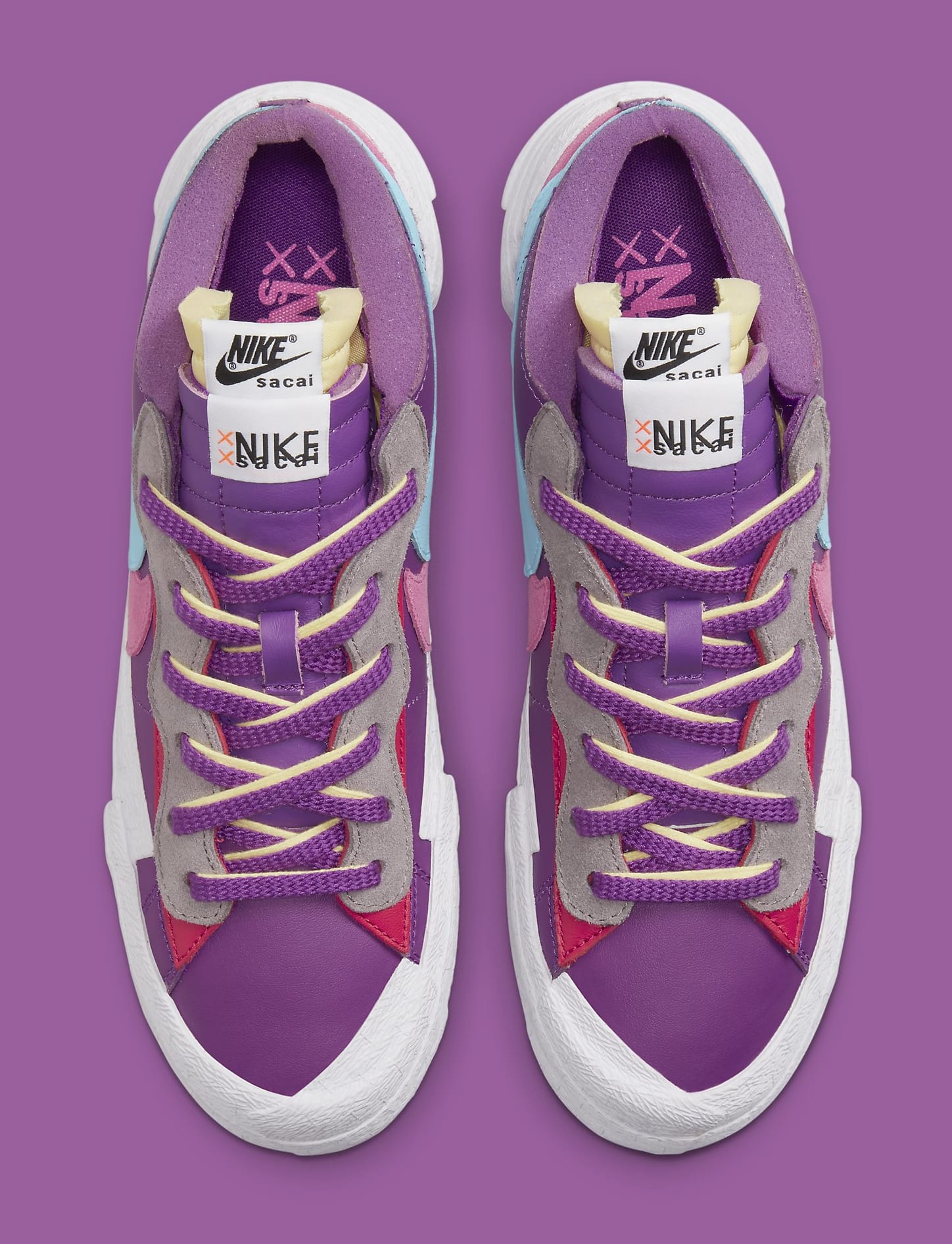 Kaws x Sacai x Nike Blazer Low &#x27;Purple&#x27; DM7901 500 (Top)