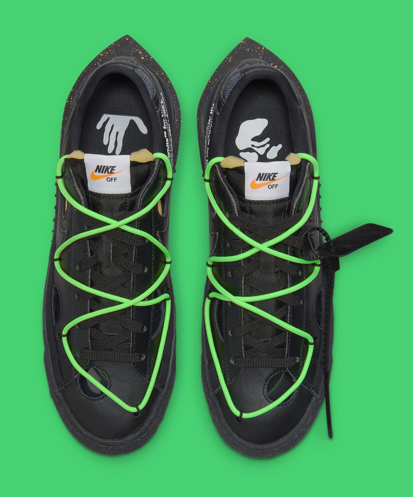 Off-White x Nike Blazer Low &#x27;Black/Electro Green&#x27; DH7863 001 Top