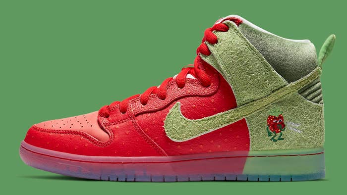 Strawberry Cough x Nike SB Dunk High SW7093-600 Release Date Profile