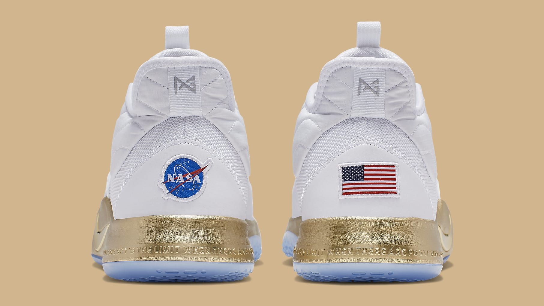 Nike PG3 NASA Gold Release Date CI2666-100 Heel