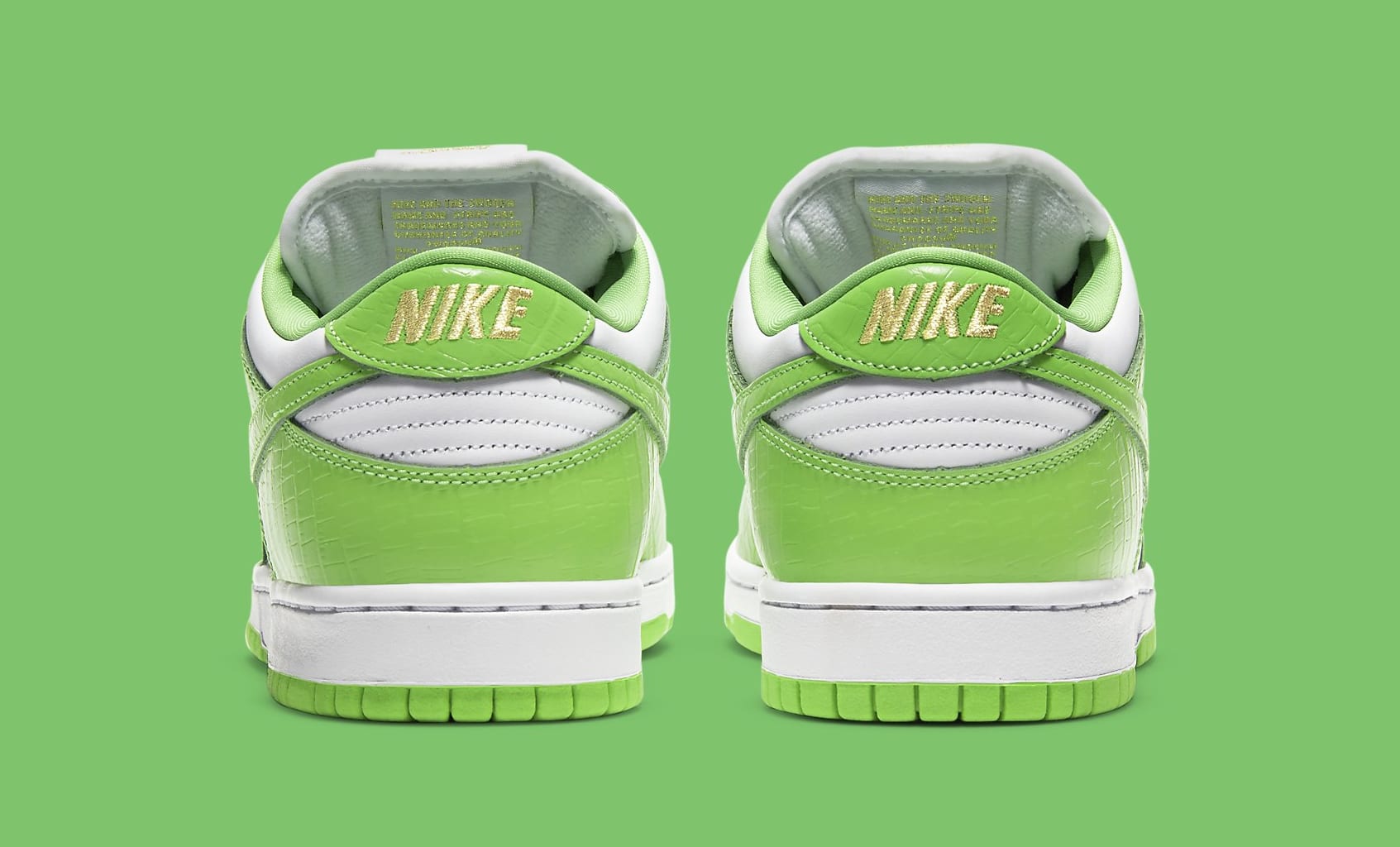 Supreme x Nike SB Dunk Low &#x27;Green&#x27; DH3228-101 Heel