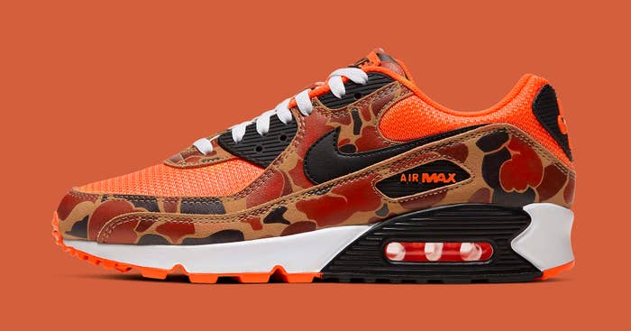Nike Air Max 90 &#x27;Orange Camo&#x27; CW4039-800 Lateral