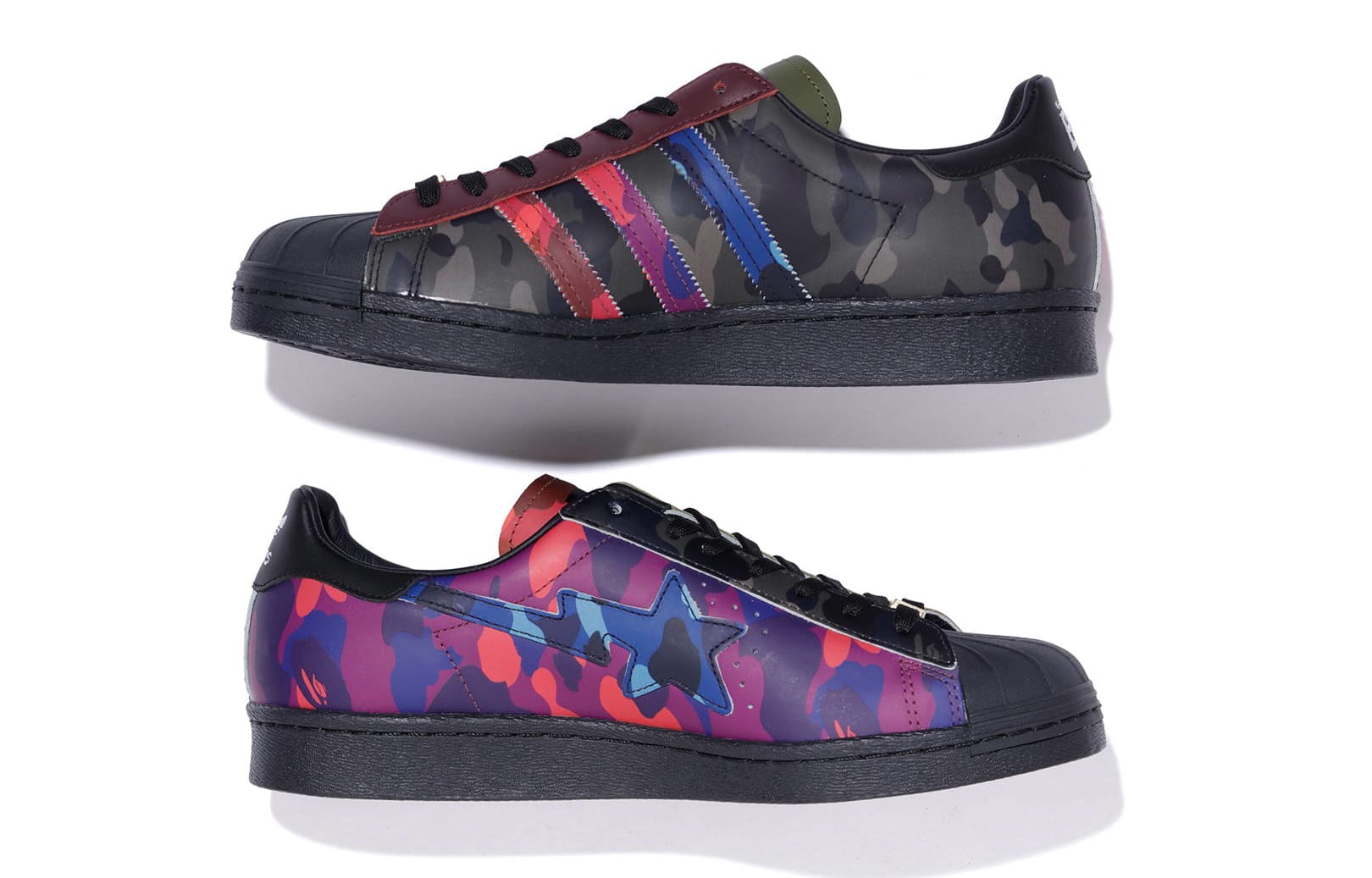 Bape x Adidas Originals Superstar &#x27;Color Camo&#x27; Side