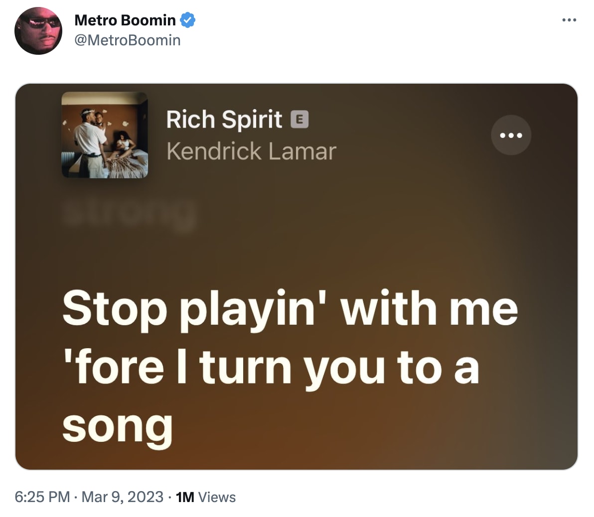 A tweet from Metro Boomin in apparent response to Hit Boy