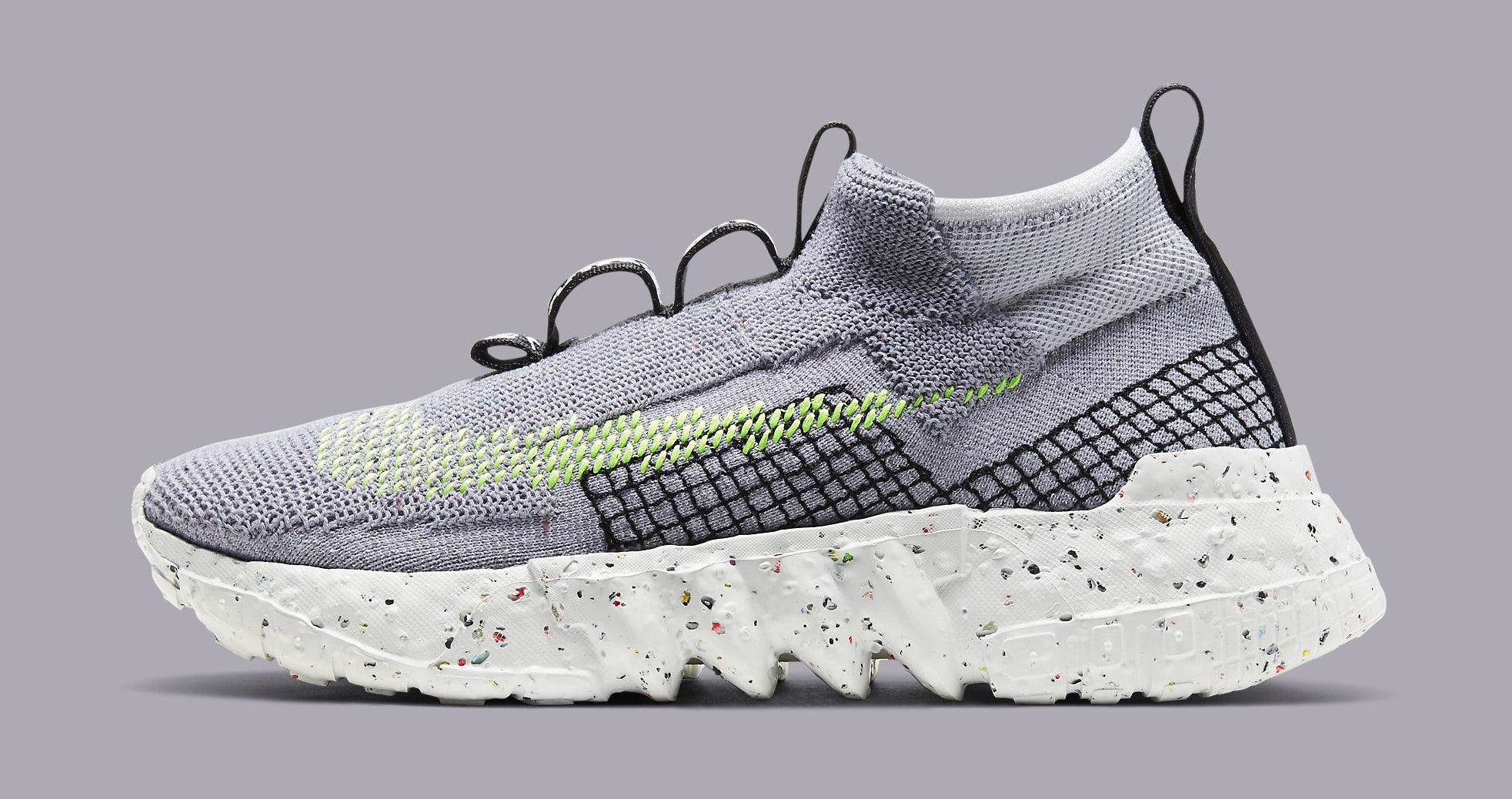 Nike Space Hippie 02 &#x27;Grey/Volt&#x27; CQ3988-002 Lateral