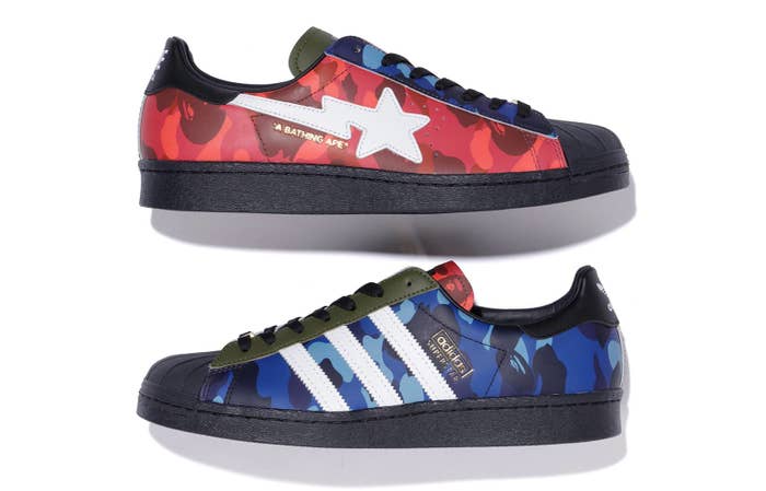 Bape x Adidas Originals Superstar &#x27;Color Camo&#x27; Lateral
