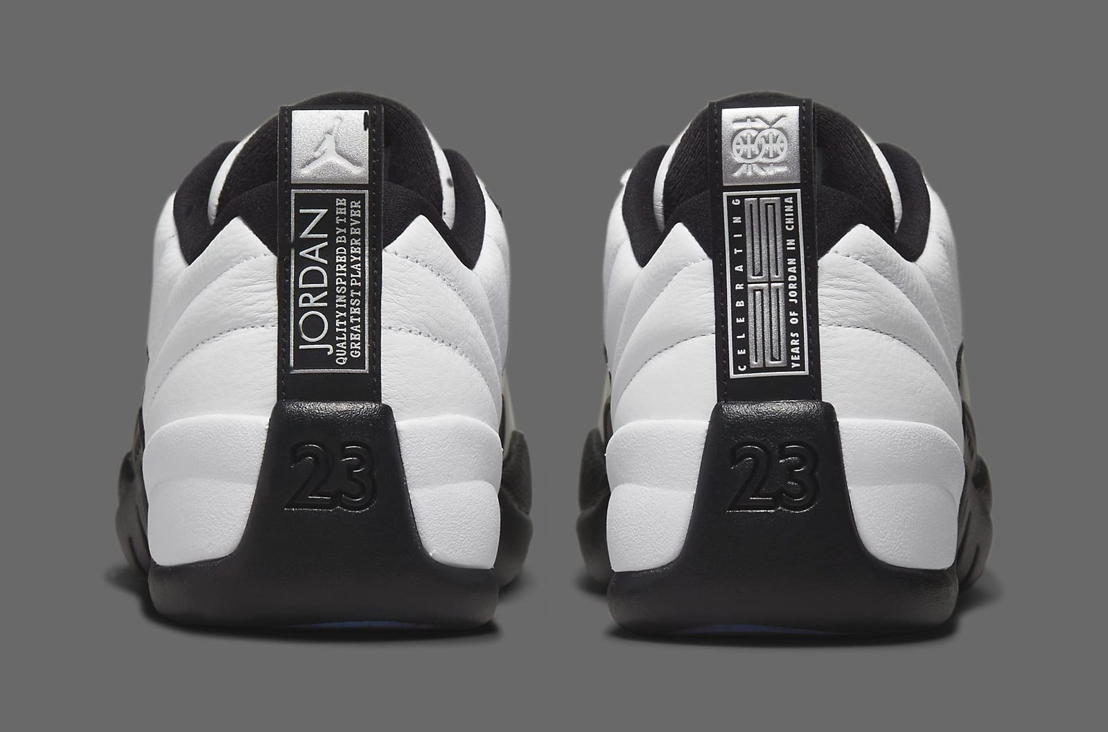 Air Jordan 12 Low &#x27;White and Black&#x27; DO8726 100 Heel