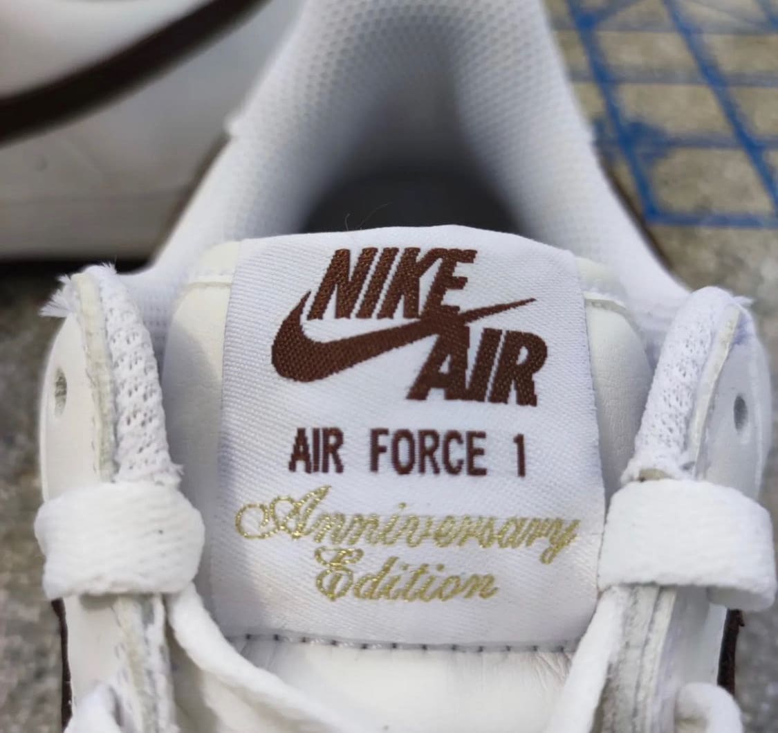 Nike Air Force 1 Low &#x27;Anniversary Edition&#x27; White/Brown (Tongue)
