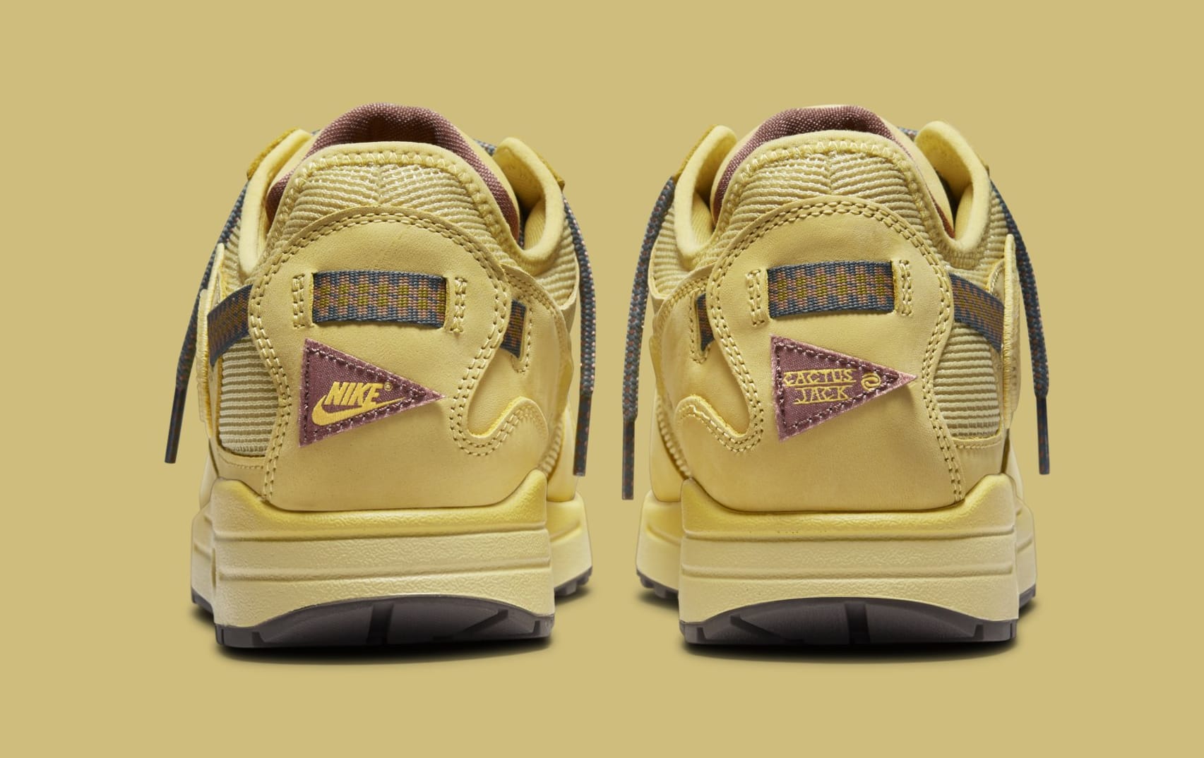 Travis Scott x Nike Air Max 1 &#x27;Saturn Gold&#x27; DO9392 700 Heel